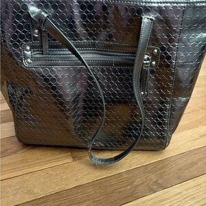 Nine West Shiny Black Tote Bag